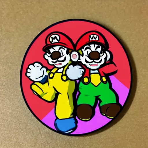 Prompt: die cut sticker, bowser is mario