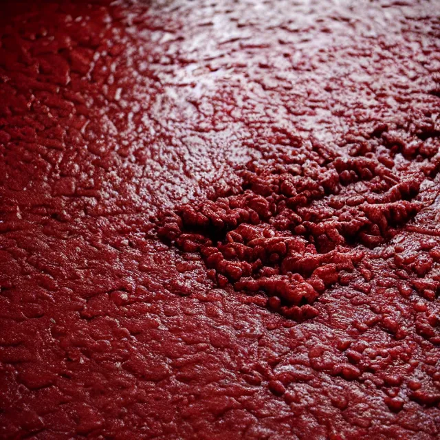 Prompt: bloody red mud meat, floor texture