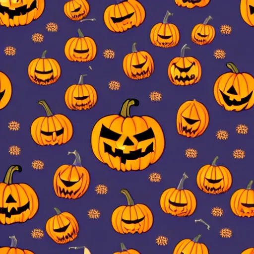 Image similar to seamless pattern of vintage Halloween decorations by John O. Winsch