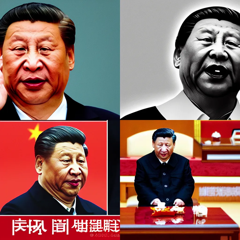 Prompt: portrait photo of xi jinping crying mouth open dramatic light