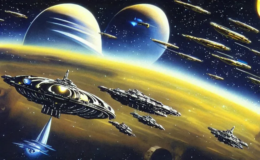 ringworld city amazing spaceships, painting movie | Stable Diffusion ...