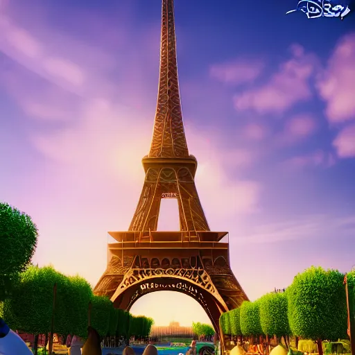 Image similar to Disney character Miraculous posing in front of the eiffel tower, octane render, rimlights. fresh, sunny day