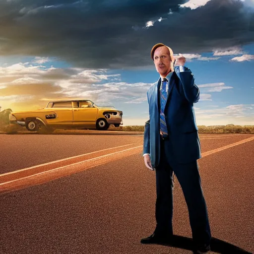 Prompt: the ending shot of better call saul