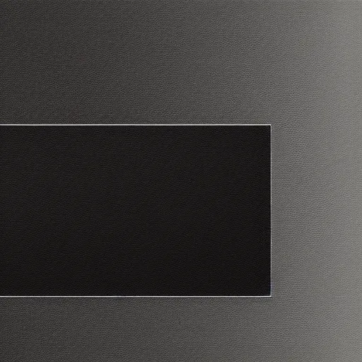 Prompt: a painting of a black rectangle and a grey rectangle. there is a buildup of thin, translucent layers of differently shaded blacks, which are luminous and warm. the overall effect is strangely ambiguous, neither space nor substance vray behance