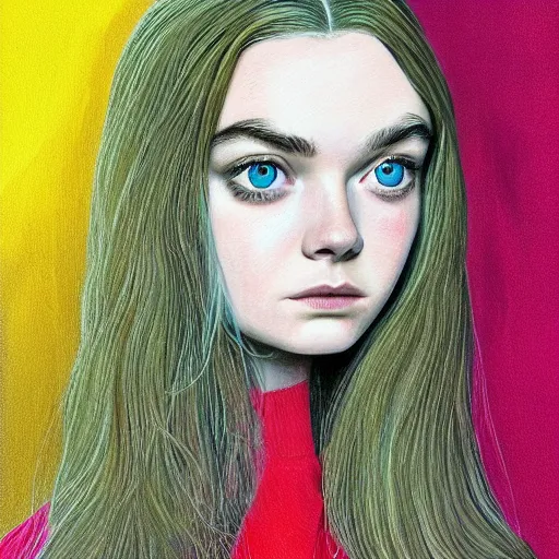 Prompt: professional painting of Elle Fanning in the style of Josan Gonzalez, head and shoulders portrait, symmetrical facial features, smooth, sharp focus, illustration, intricate, stormy weather, extremely detailed masterpiece,