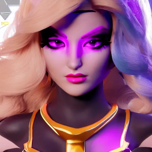 Image similar to still of pretty KDA More Miss Fortune (wild rift) close up in KDA More music video. 3d render, octane render, game art, realistic, highly detailed, trending on artstation, 4k, trending on artstation, pixar, cgsociety, unreal engine 5, redshift render, trending on artstation, blender, behance, cg