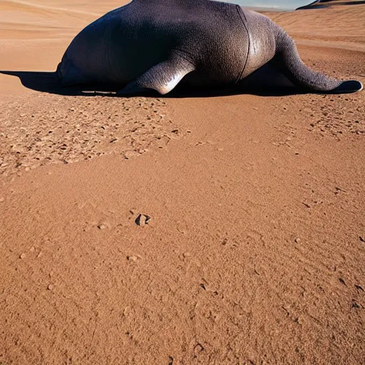 Image similar to 🐋 as 🐼 as 🦕 as 👽, desert photography by shunji dodo