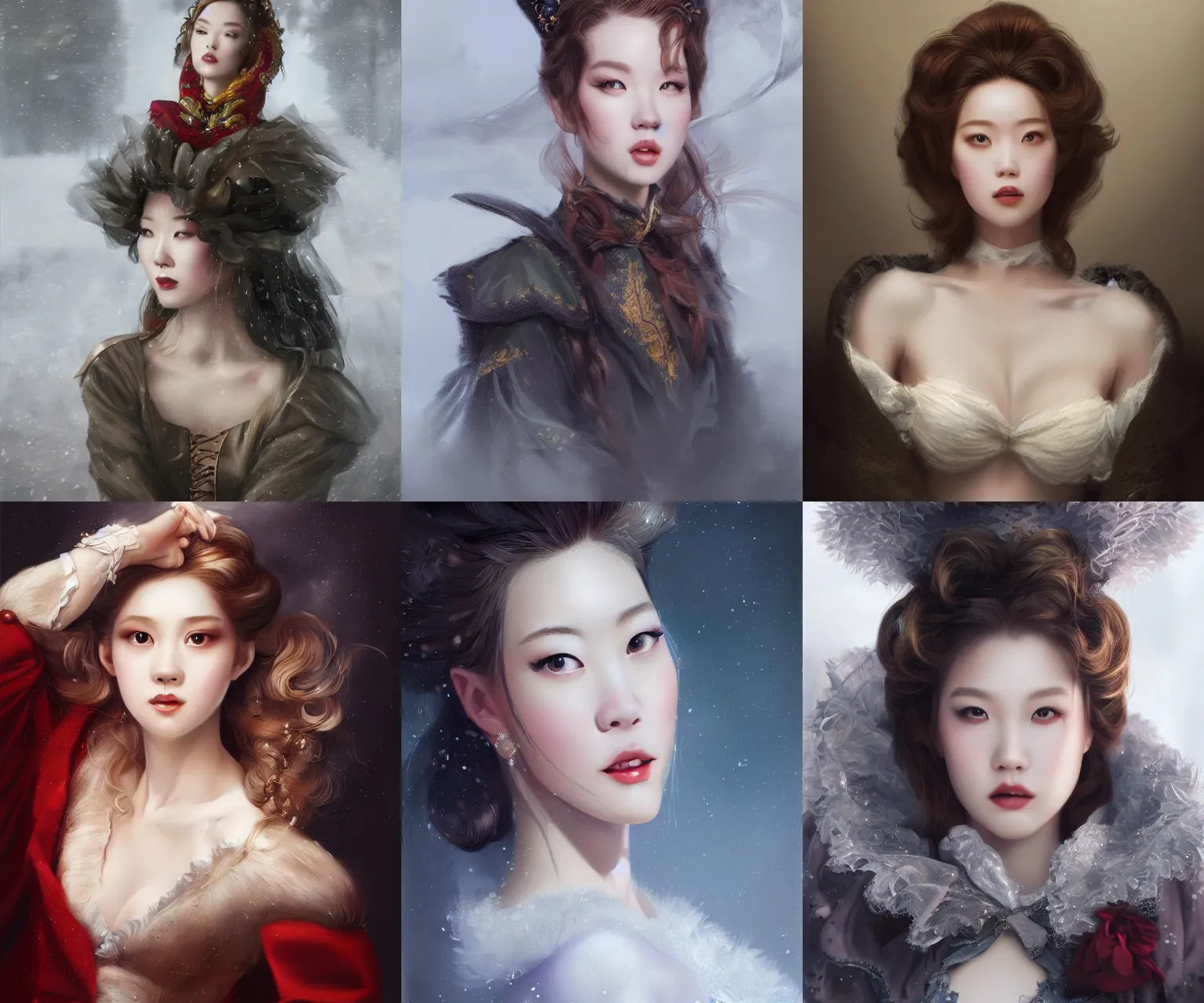 Prompt: Yuqi luo as milady de winter, digital painting by Mario Testino, Stanley Artgerm Lau, WLOP, Andrei Riabovitchev, photorealist style, masterpiece, trending on artstation