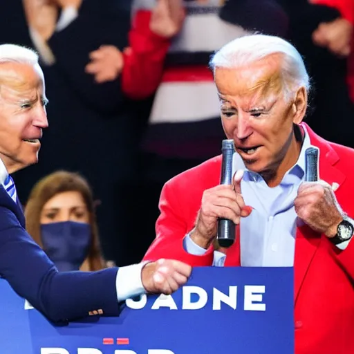 Image similar to joe biden tackling joe biden