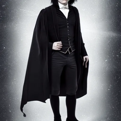 Image similar to Emma Watson as Professor Severus Snape, full body shot