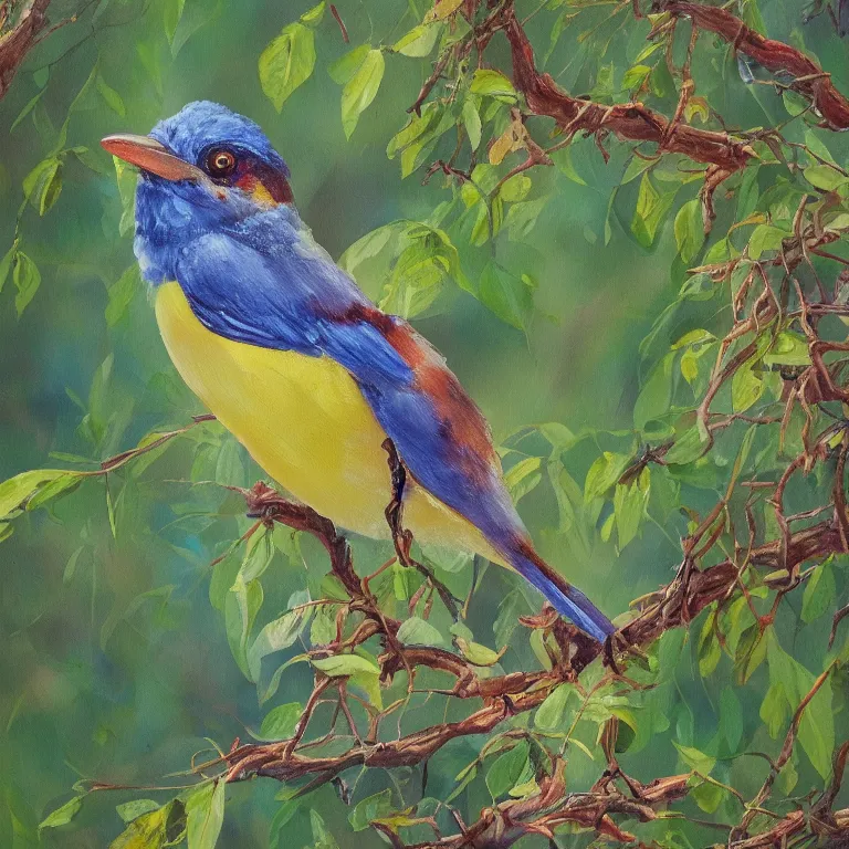 Image similar to a beautiful painting of a bird in hand is worth two in the bush, highly detailed, 8 k resolution