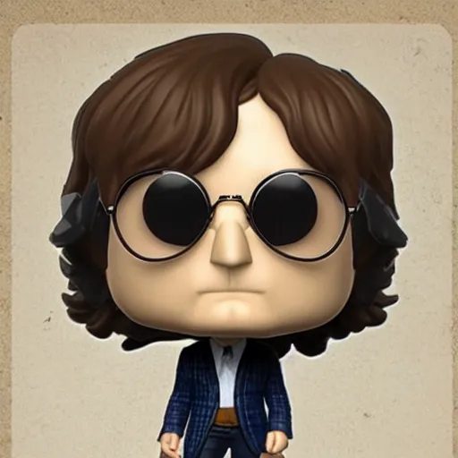 Image similar to john Lennon as a funko pop head, HD, high resolution, hyper realistic, 4k, intricate detail