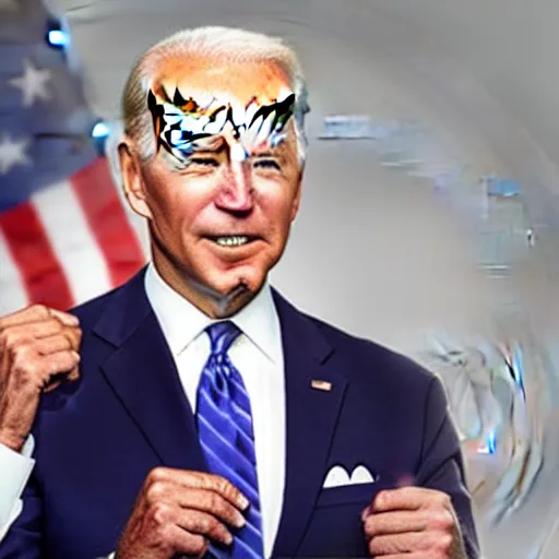 Image similar to biden on mini soda