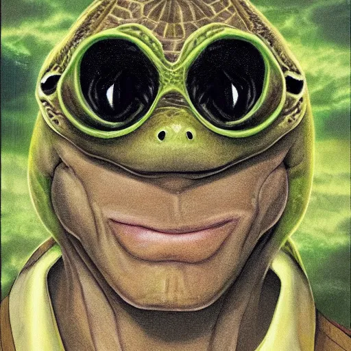Image similar to animorphs book of mitch mcconnell turning into a turtle, book cover