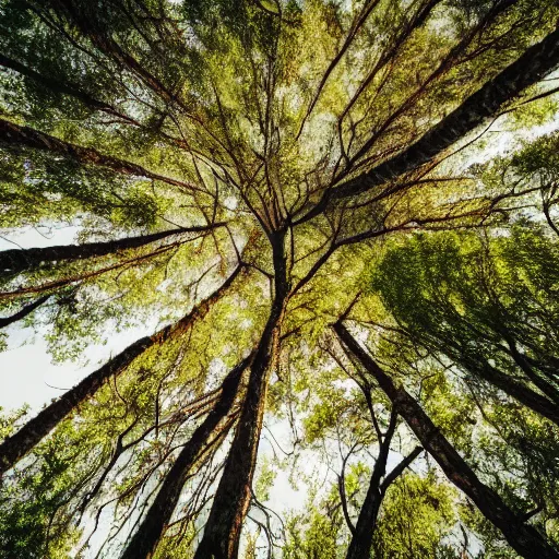 Prompt: photo of a tree on a forest landscape, macro photography,