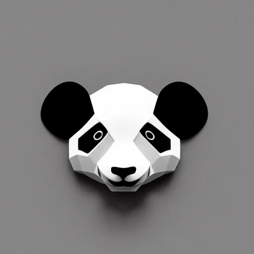 Image similar to panda, low poly, isometric, 3D render, white background