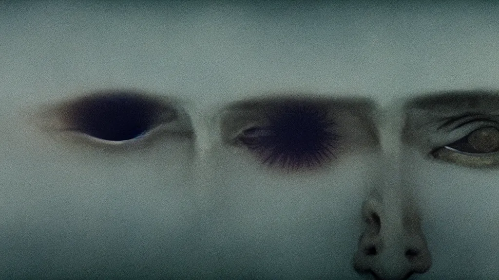 Image similar to the strange creature in my eye, film still from the movie directed by denis villeneuve and david cronenberg with art direction by salvador dali and zdzisław beksinski, wide lens