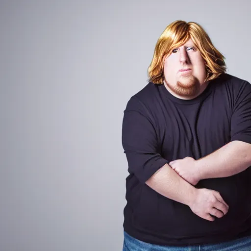 Image similar to Studio photo of Chris Griffin from Family Guy, hyperrealistic, realism, full body portrait, studio lighting