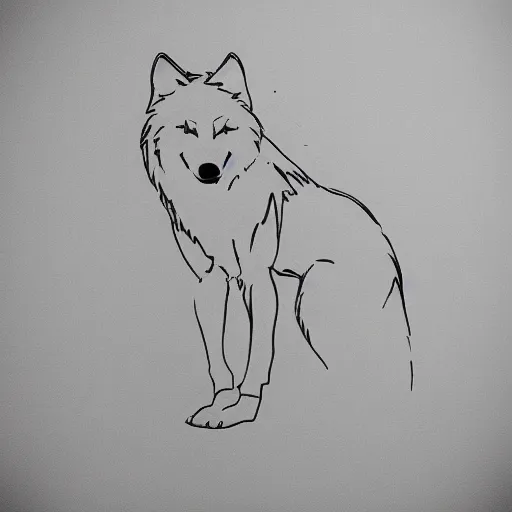 Prompt: outline drawing of wolf