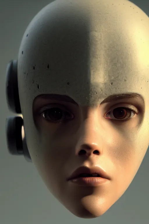 Image similar to headshot of humanoid robot from ex machina, by jean - baptiste monge, octane render, 4 k