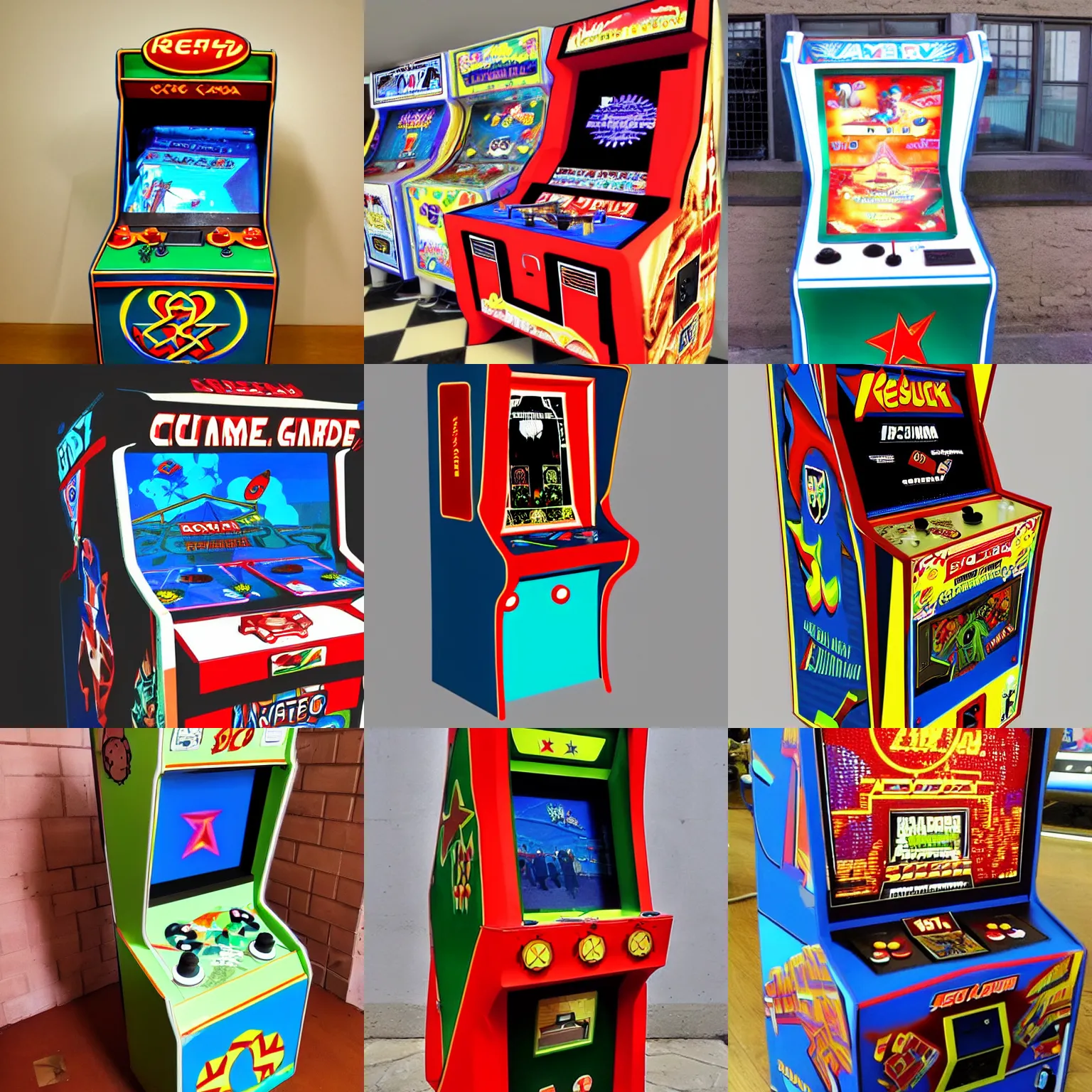 Prompt: soviet, arcade machine, game, retro