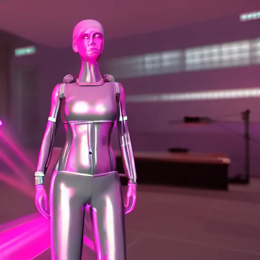 Image similar to Pink woman of science fiction. Unreal Engine 5.