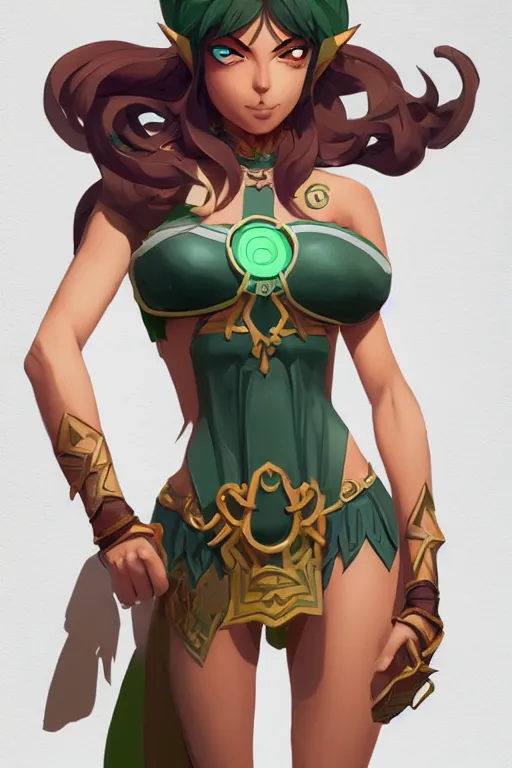 Prompt: portrait, body and torso only, palutena smash, design by lois van baarle by sung choi by john kirby artgerm and greg rutkowski and magali villeneuve mage fighter assassin, trending on artstation, concept art, fine detail, sharp detail, masterpiece