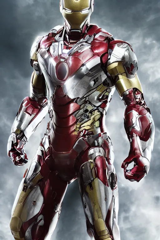 Image similar to ryan reynolds in a silver and black nano technology iron man suit, cinematic, volumetric lighting, f 8 aperture, cinematic eastman 5 3 8 4 film, photorealistic