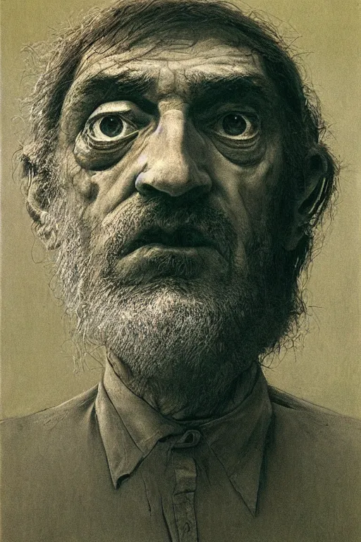 Image similar to portrait of Stanley Kubrick by Zdzislaw Beksinski