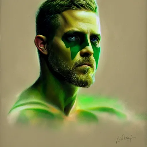 Prompt: surreal portrait painting of oliver queen in style of kenne gregoire, 4 k, highly detailed, epic lighting