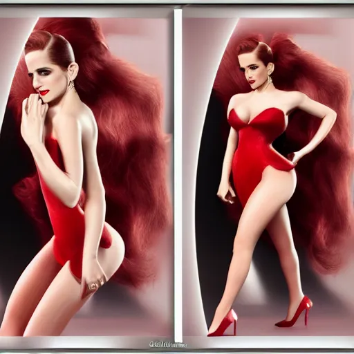 Image similar to Emma Watson as Jessica Rabbit, (EOS 5DS R, modelsociety, symmetric balance)