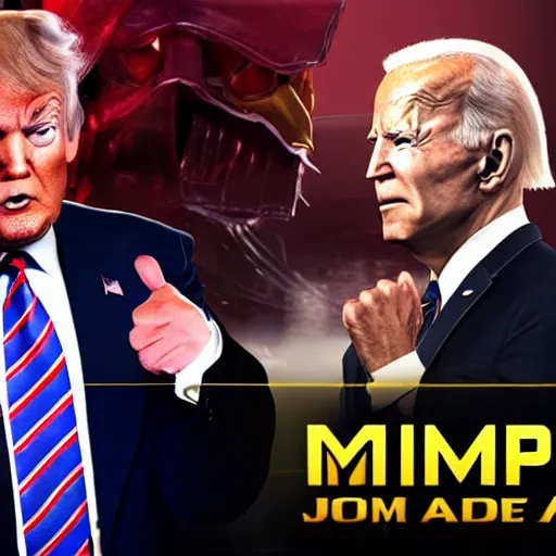 Prompt: Donald Trump fights Joe Biden in Mortal Kombat 11