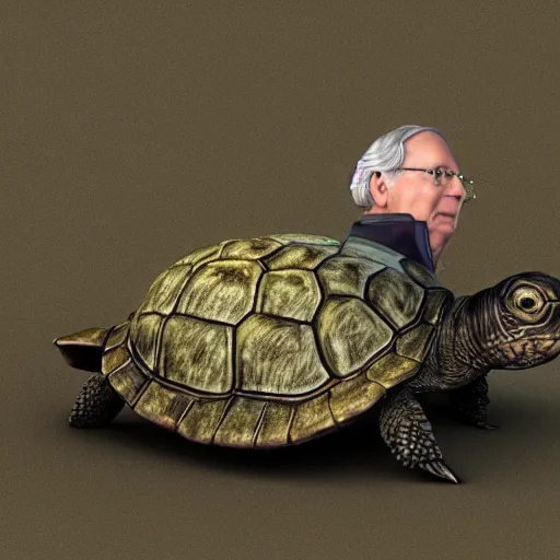 Prompt: mitch mcconnell as a turtle, 3d render