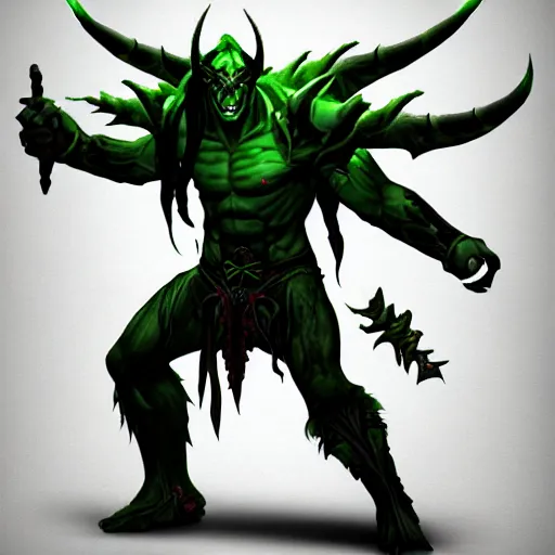 Image similar to Illidan Stormrage from World of Warcraft, trending on artstation, 4k, concept art