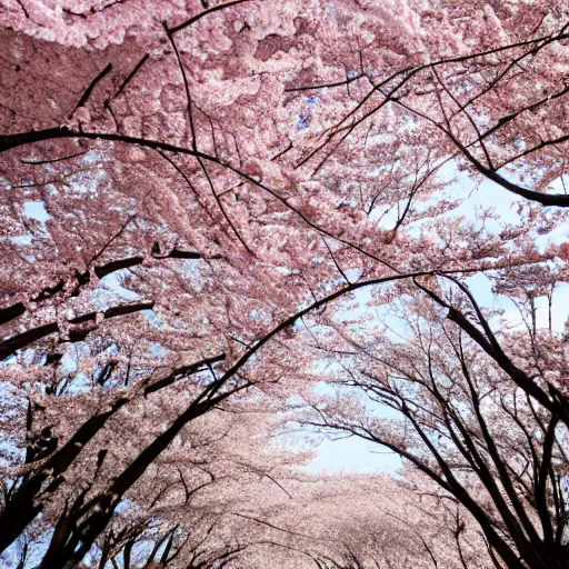 Image similar to looking up from under the cherry blossom trees f / 1. 9 6. 8 1 mm iso 4 0