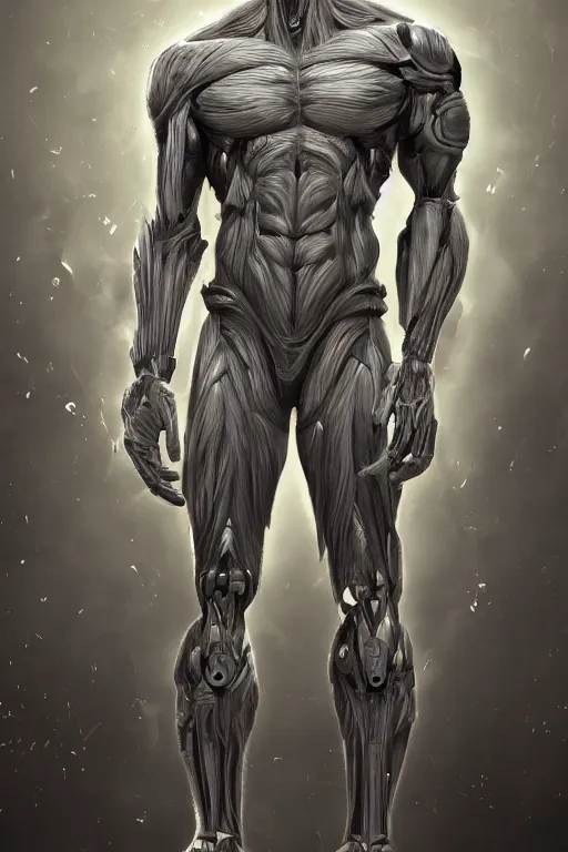 Image similar to symmetry!! full body human anatomy concept, medusa, gun metal grey, cyborg, gorilla arms, digital art, in the style of ben lol, brian sum, ramil sunga, herbert lowis, furio tedesschi, christopher cao, artstation, pinterest, deviantart, photoshop, octane render, unreal engine