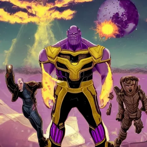 Image similar to thanos stealing someones package,