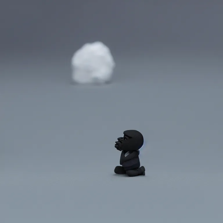 Image similar to a cinematic film still of a claymation stop motion film starring ice cube, shallow depth of field, 8 0 mm, f 1. 8