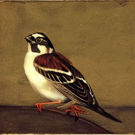 Prompt: a sparrow, by Diego Velázquez, oil on canvas