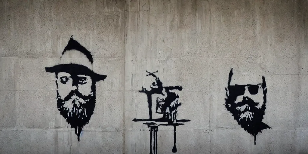 Image similar to bearded nation by banksy