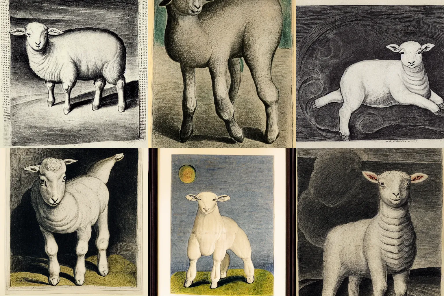 Prompt: print of a lamb by william blake