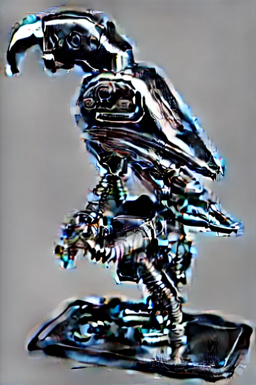 Image similar to terminator parrot cyborg, intricate details. front on, symmetrical. industrial design. good design award, innovative product concepts, most respected design