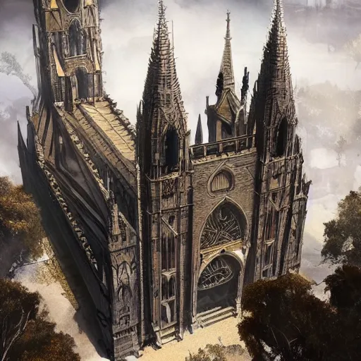 Image similar to bendigo cathedral, highly detailed, illustration, fantasy art, in the style of greg rutkowski, epic, fantasy, intricate, hyper detailed, artstation, 3 d concept art, smooth, sharp focus, ray tracing