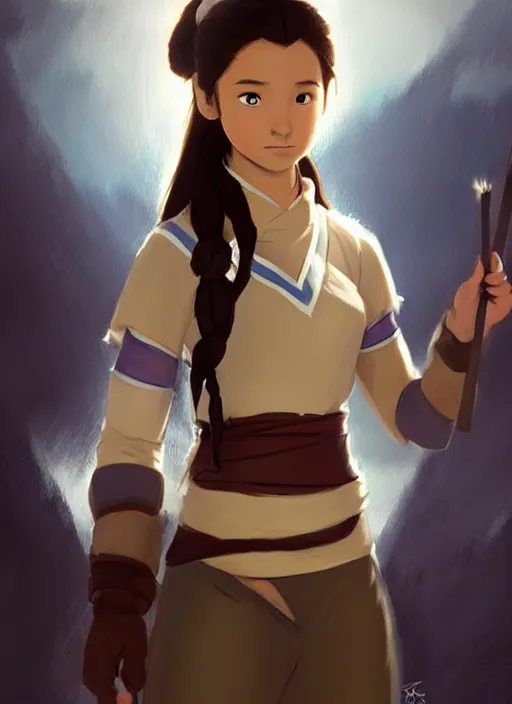 Prompt: concept art of katara avatar cosplay, pinterest, artstation trending, w 4 6 9 1 x 7 1, behance, highly detailed, by rembrandt, by joseph mallord william turner, misa amane