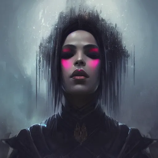 Prompt: aaliyah as queen of the damned, darkwave, darksynth, concept headshot art, sharp, digital matte painting, art by greg rutkowski, wlop, dramatic lighting, trending on artstation