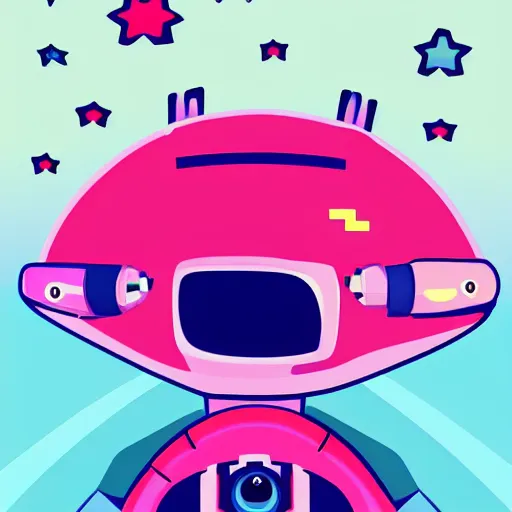 Image similar to cute furry alien 👾 racing 🏁 on mars, style by kurzgesagt