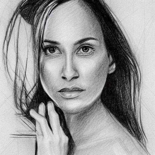 Image similar to attractive woman age 41 professional pencil sketch