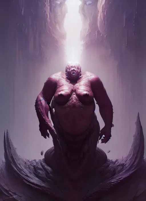 Prompt: fantasy shapeshifter revealing his true nature, dim light, front game card, marvel comics, dark, intricate, highly detailed, smooth, artstation, digital illustration by ruan jia and mandy jurgens and artgerm and wayne barlowe and greg rutkowski and zdislav beksinski