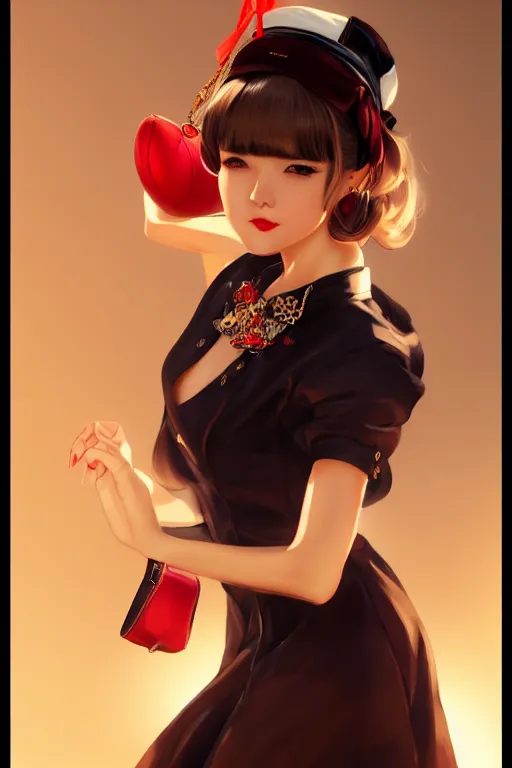 Image similar to a pin up and beautiful fashion charming dreamlke japan girl with lv jewelry, character art, art by artgerm lau and wlop and and ilya kuvshinov and john singer sargent, hyperdetailed, 8 k realistic, symmetrical, frostbite 3 engine, cryengine, dof, trending on artstation, digital art