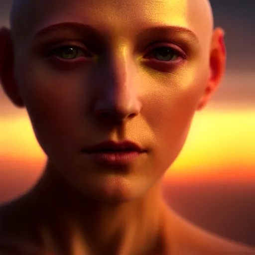 Prompt: photographic portrait of a stunningly beautiful renaissance cyberpunk bald female in soft dreamy light at sunset, contemporary fashion shoot, by edward robert hughes, annie leibovitz and steve mccurry, david lazar, jimmy nelsson, breathtaking, 8 k resolution, extremely detailed, beautiful, establishing shot, artistic, hyperrealistic, beautiful face, octane render